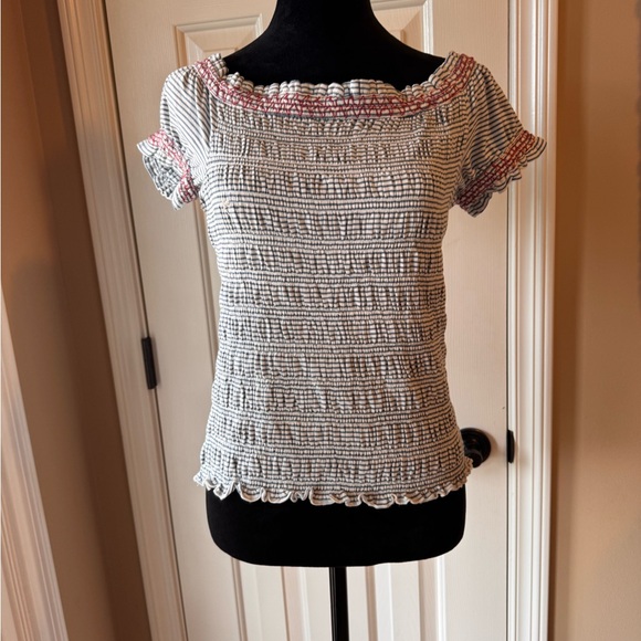 Maeve by Anthropologie- Off-The-Shoulder Smocked Top - Large - NWT - Picture 5 of 14